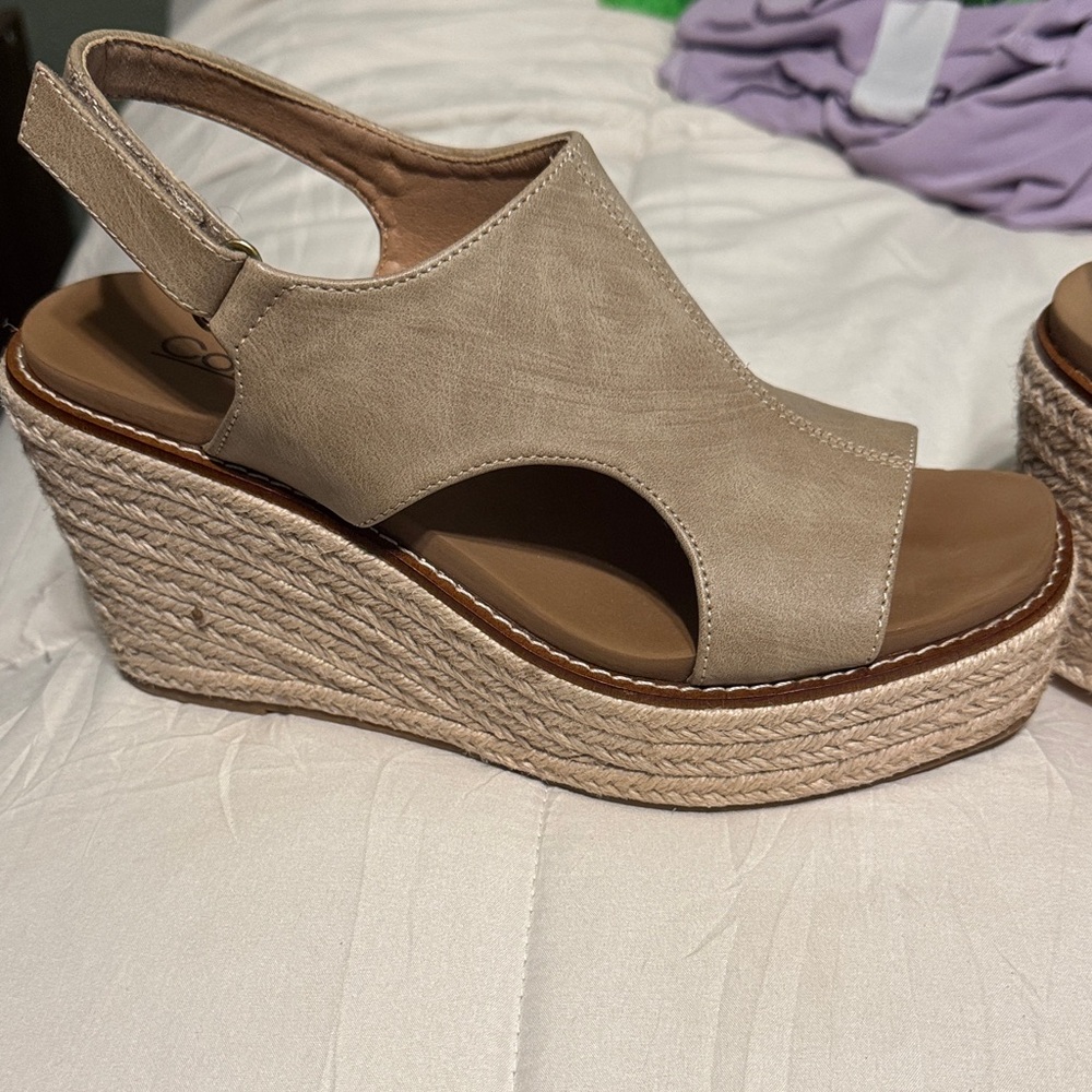 Corkys Tan Wedge Sandals